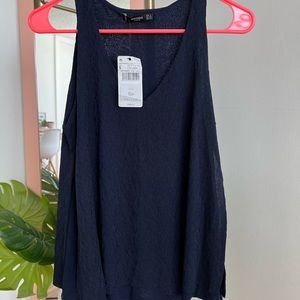 Dressy navy Mango top nwt size S